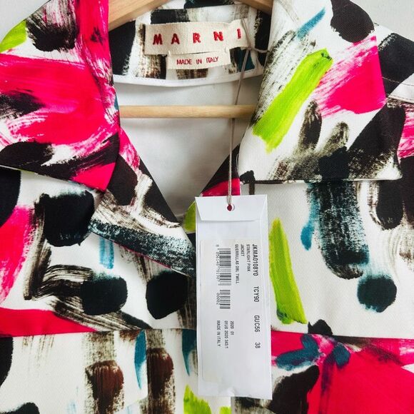 Marni Paintbrush Print Jacket – IT 38 – SS20 Runway – NWT $1950 Designer - Picture 7 of 16